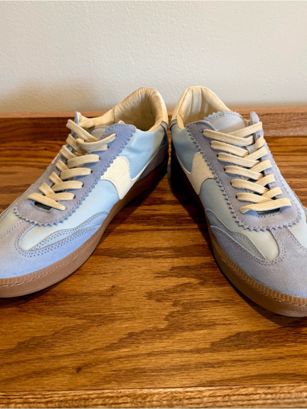 Dolce Vita Light Blue and Cream Women's Sneakers